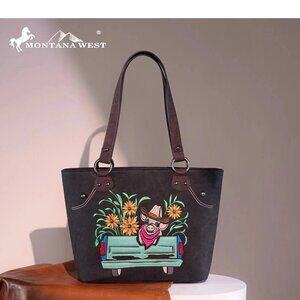 MW1297G-8317 Montana West Embroidered Cutie Cowboy Piglet Collection CC